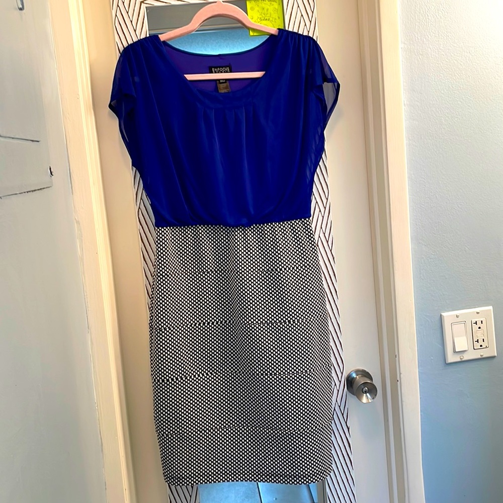 Beautiful blue and polka dot dress